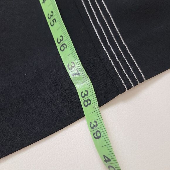 Ann Taylor Dress 8 Black White Stitch Bow Tie Neck A-Line Clueless Preppy Read - Picture 9 of 13